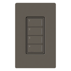 LUTRON RADIORA 3 RRSTHN4BTF – Botonera híbrida Sunnata / RadioRA 3 / 4 botones / atenuador integrado 120 V / RF inalámbrica / satinado Truffle