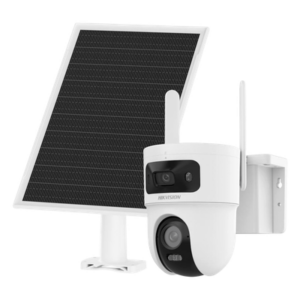 HIKVISION DS-2CFSP8-D/4G/LA – Cámara Solar IP Dual / 4 Megapixel / Doble Lente PT 4 mm + Fijo 2.8 mm / AOV 24/7 / 4G LTE / Dual Light 30 m (98.4 ft) / IP66