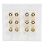 EPCOM PROAUDIO EP-WP6S – Placa de Pared para Altavoces / 12 Postes Tipo Banana / 6 Canales / Conectores Chapados en Oro / Instalación sin Soldadura