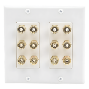 EPCOM PROAUDIO EP-WP6S – Placa de Pared para Altavoces / 12 Postes Tipo Banana / 6 Canales / Conectores Chapados en Oro / Instalación sin Soldadura