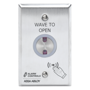 ALARM CONTROLS-ASSA ABLOY NTS-1 – Botón de Salida Sin Contacto / Sensor de Proximidad 10 cm (4") / Relevador SPDT / Temporizador 1-35 s / Acero Inoxidable / Intemperie