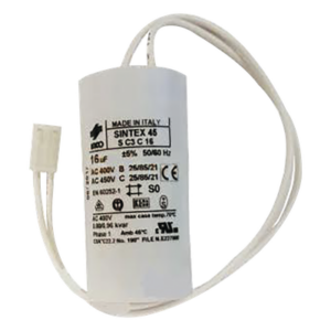 FAAC 7600525 – Capacitor de Arranque / 16 µF / 230 VAC / 50 Hz / Protección Térmica 120 °C / Barreras 620/640