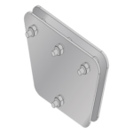 SYSCOM TOWERS SP-202030-G – Placas Igualadoras para Retenidas / 3 Retenidas / Acero ASTM A-36 / 3/16' / Galvanizado en Inmersión / 20x20x30 cm