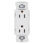LUTRON ELECTRONICS SCR15SWL – Tomacorriente Dúplex / 15 A / 125 V / Caja Estándar Tipo Americano / Color Snow / Certificación UL y CSA
