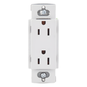 LUTRON ELECTRONICS SCR15SWL – Tomacorriente Dúplex / 15 A / 125 V / Caja Estándar Tipo Americano / Color Snow / Certificación UL y CSA