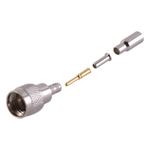 RF INDUSTRIES,LTD RFU-6003 – Conector Mini UHF Macho / Anillo Plegable / Bronce Niquelado / Contacto Oro / Teflón / RG-174/U, Belden 8216