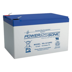 POWER SONIC PS-12120-F2 – Batería de Respaldo AGM/VRLA / 12V / 12 Ah / Terminales F2 / 5 Años Vida Útil / Sin Mantenimiento