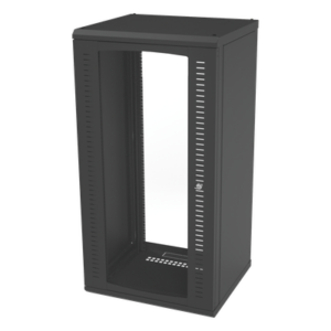 LINKEDPRO BY EPCOM SR-1924-GFP – Gabinete para Montaje en Pared, Puerta de Cristal Templado, Cuerpo Fijo con Rack 19" de 24 Unidades