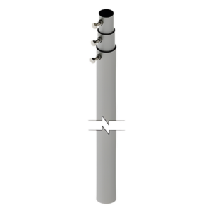 SYSCOM TOWERS SLM-9 – Mástil Telescópico / 9 m (29.5 ft) / 3 Secciones / Carga 6 kg / Antenas hasta 25 cm / Galvanizado Calibre 20