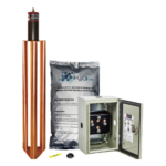 TOTAL GROUND TG-100K – Kit de puesta a tierra / 100 A / Electrodo de cobre electrolítico / Acoplador 1500 A NEMA 4 / Filtro LCR / Compuesto mejorador