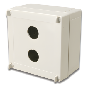 SIEMON X-IBOX-02 – Caja de Conexión Industrial / IP66/IP67 NEMA 4X / 2 Puertos Cobre o Fibra / 129.5 x 129.5 x 81.1 mm / 5.1 x 5.1 x 3.2 in