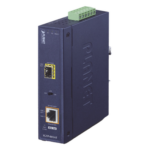 PLANET IGTP-805AT – Convertidor de Medios PoE Industrial / SFP 1000BASE-X a RJ45 Gigabit / PoE+ 802.3at 30W / -40 a 75°C / IP30 / 12-48V CC o 24V CA