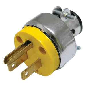 URREA SYS-136507 – Clavija Blindada con Abrazadera Aterrizada / 15 A / 125 V / 50/60 Hz / ABS-Metal / 37 mm / Amarillo