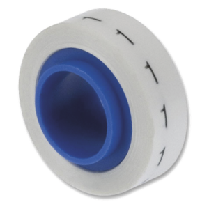 PANDUIT PMDR-1 – Rollo de Etiquetas Marcadoras / Pre-Impresas #1 / 2.4 m (7.87 pies) / Poliéster / Fondo Blanco