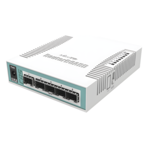 MIKROTIK CRS106-1C-5S – Switch Inteligente / 6 Puertos SFP / Puerto Combo Gigabit / CPU 400 MHz / RouterOS L5 / 0.37 x 0.45 x 0.10 pies