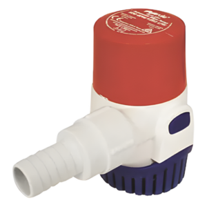 RULE 27SA – Bomba Sumergible Automática / 1100 GPH / 12 VDC / Descarga 2 m (6.6 ft) / Conexiones 25 mm y 28 mm / 3.7 A