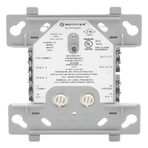 NOTIFIER FRM-1 – Módulo de Relevador Direccionable / 2 Contactos Secos Form-C / Protocolo FlashScan / Direccionamiento 01-159 / Alimentado por Lazo SLC