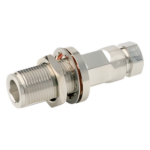 ANDREW / COMMSCOPE F1PNF-BHC – Conector N Hembra de Chasis / Auto-sujetado / FSJ1-50A 1/4" / 50 Ω / DC-6000 MHz / Oro-Plata-Trimetal