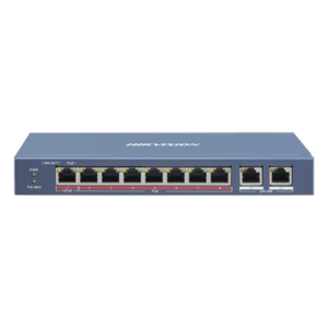 HIKVISION DS-3E0310HP-E – Switch PoE+ / 7 Puertos 10/100 Mbps 30 W / 1 Puerto Hi-PoE 90 W / 2 Uplink Gigabit / Extensión 300 m (984.3 ft) / 110 W