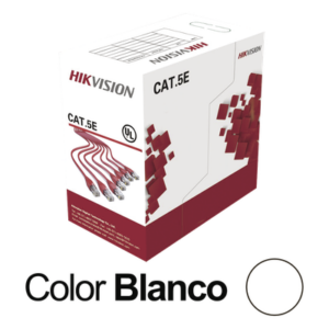 HIKVISION DS-1LN5E-SW – Bobina UTP / Cat5E 24 AWG / 305 m (1000 pies) / 100% Cobre / PVC CM / Interior / PoE / 100 MHz