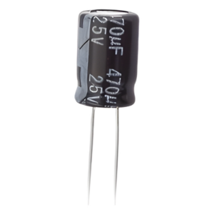 SYSCOM 0470M0025V – Capacitor Electrolítico de Aluminio / 470 µF / 25 Vcc / 105 °C / Radial 8 x 15 mm