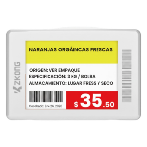 ZKONG ZKC18B – Etiqueta Electrónica de Estantería / 1.8 Pulgadas / EPD 4 Colores / Bluetooth LE 5.1 / NFC / Batería 5 Años / 224x168 píxeles
