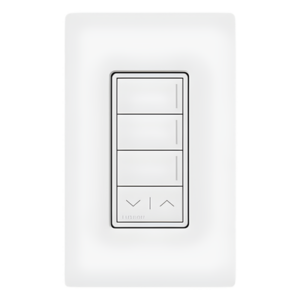 LUTRON RADIORA 3 RRSTW3RLWH – Teclado de Escenas Inalámbrico / 3 Botones Programables / Subir y Bajar / RF 2.4 GHz / Alcance 22.8 m (74.8 ft) / 120-277 V