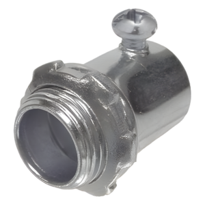 RACO HUB-2004 – Conector para Pared Delgada / Tornillo de Fijación / Acero de Alta Resistencia / 1 in (25 mm) / 1.68 in (42.67 mm) x 1.68 in (42.67 mm)