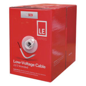 SFIRE SF-22-02-LE – Cable para Alarma / 2x22 AWG / CCA / PVC Retardante a la Flama / Bobina 305 m (1000 ft) / Blanco