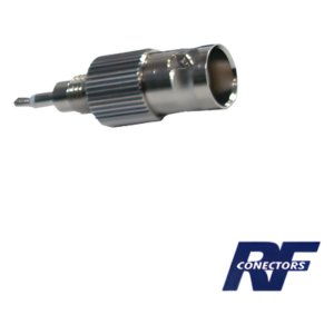 RF INDUSTRIES,LTD RFB-1141 – Adaptador de Radio en Línea / BNC Hembra a Plug Fono / Cuerpo Niquelado / Contacto Oro / Aislante Teflón / Compatible Motorola GP350/GP300/P110/SP120