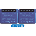 SHELLY SHELLY1MINIGEN3X2 – Relé Inteligente Wi-Fi / 1 Canal / 8 A (2000 W) / Contacto Seco / Ultra Compacto / Control por Voz / 2.4 GHz