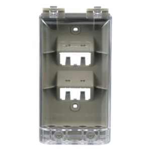 PANDUIT CFPWR4CIG – Placa de Pared Vertical / IP56 / 4 Puertos Mini-Com / Policarbonato / 5.69 x 3.07 x 2.19 in