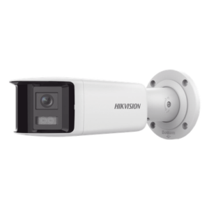 HIKVISION DS-2CD2T46G2P-ISU/SL(C) – Cámara Bala IP / 4 Megapixel / Dual Lente 2.8 mm / Panorámica 180° / IR 40 m (131.2 ft) / WDR 120 dB / IP67 / Audio Bidireccional / PoE