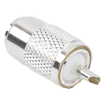 RF INDUSTRIES,LTD RFU-501 – Conector UHF Macho / Compatibilidad RG-8/U y Derivados / Aislante de Teflón / Cuerpo de Bronce Plateado / Rosca Especial