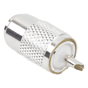 RF INDUSTRIES,LTD RFU-501 – Conector UHF Macho / Compatibilidad RG-8/U y Derivados / Aislante de Teflón / Cuerpo de Bronce Plateado / Rosca Especial