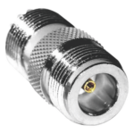 RF INDUSTRIES,LTD RFN-1034-1 – Adaptador Coaxial en Línea / N Hembra a UHF Hembra (SO-239) / Cuerpo Bronce Plateado / Contacto Oro / Aislante Teflón