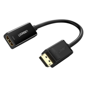 UGREEN 40363 – Convertidor DisplayPort a HDMI / 4K@30Hz / HDR / 3D / Cable 25 cm (0.82 ft) / Conectores Dorados / Chip IC Avanzado