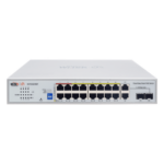WI-TEK WI-PCES218GF – Switch PoE / 16 Puertos 10/100 Mbps PoE / 2 Uplink Gigabit / 1 Puerto SFP / Presupuesto PoE 250 W / Alcance 250 m (820.2 ft) / ONVIF
