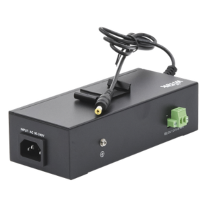 WI-TEK WI-PS302G-UPS – Inyector PoE industrial / Con UPS No-Break / Cuenta con 2 Puertos Gigabit (1 PoE 24/48V pasivo) / Salida DC 12V