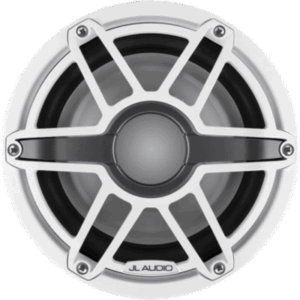 JL AUDIO 10-03274-00 – Subwoofer Náutico / 8" / Deflector Infinito o Caja Cerrada / 200 W RMS / Impedancia 4 Ω / Sensibilidad 86.8 dB / Cono de Polipropileno Relleno de Mica / Iluminación LED Transflective™ / Rejilla Deportiva Blanca