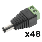 EPCOM POWERLINE PAQ48JR52 – Kit de Conectores Macho / Alimentación 12 Vcc / Jack 3.5 mm Polarizado / 48 Piezas / 0.18 ft Largo