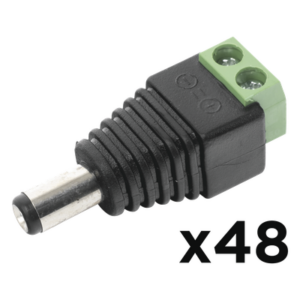 EPCOM POWERLINE PAQ48JR52 – Kit de Conectores Macho / Alimentación 12 Vcc / Jack 3.5 mm Polarizado / 48 Piezas / 0.18 ft Largo