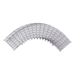 CHAROFIL CH-C90-54/200EZ – Curva Prefabricada Horizontal / 90° / Peralte 54 mm / Ancho 200 mm / Acabado Electrozincado 15-20 micras / Diseño Modular