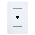 LUTRON ELECTRONICS CAPJWH – Jack Telefónico de Pared / RJ11 6 Conductores / Diseño a Ras / Compatible Placas Claro y Satin Colors