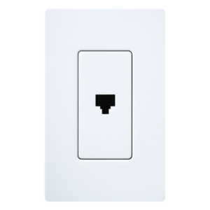 LUTRON ELECTRONICS CAPJWH – Jack Telefónico de Pared / RJ11 6 Conductores / Diseño a Ras / Compatible Placas Claro y Satin Colors