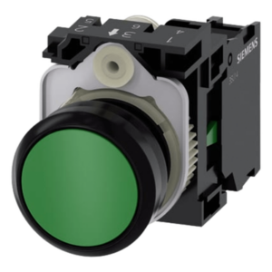 SIEMENS 3SU11000AB401BA0 – Botón de Mando Industrial / 22 mm / IP69K / Contacto Normalmente Abierto / 10 A / 500 V AC/DC