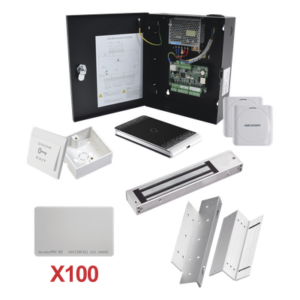 HIKVISION KIT-TARJETA-01 – Kit de Control de Acceso / 10,000 Tarjetas / 50,000 Eventos / TCP-IP / Wiegand / Gabinete Metálico / 12 VCC / 0.94 x 0.78 x 0.23 pies