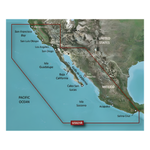GARMIN 10-C0722-20 – Carta Náutica Electrónica / Cobertura California a Puerto Vallarta / Gráficos Costeros de Alta Precisión / Auto Ruta por Profundidad / Contornos de 1' / 10 Rangos de Sombreado de Profundidad