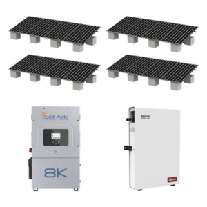 SOL-ARK KITHYBRID8KSOL – Kit Solar Híbrido / Inversor 8 kW / Salida 220 VCA / Batería 10 kWh LiFePO4 / 16 Paneles 645W / IP65