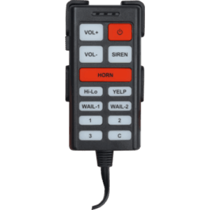 EPCOM INDUSTRIAL SIGNALING XDKQ77 – Controlador de Sirena Vehicular / 13 Botones / Ajuste de Volumen / Luces Auxiliares / Conexión Cableada / Montaje en Tablero